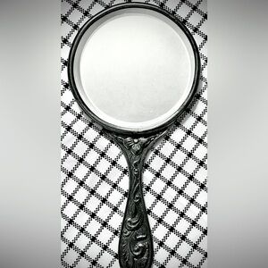 VINTAGE “HANS JENSEN” SILVER PLATE HAND-MIRROR / ‘MADE IN DENMARK’, CIRCA 1940’S